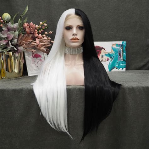 half black and half white wig|grey half wigs black women.